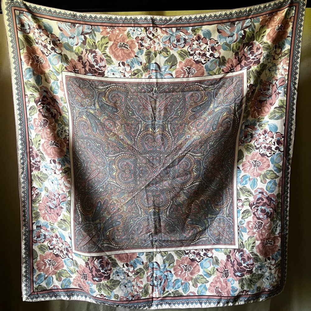 Vintage Floral Scarf Bundle Lot Vera Pastel Cottagecore Romantic 4 Pc - Picture 2 of 7